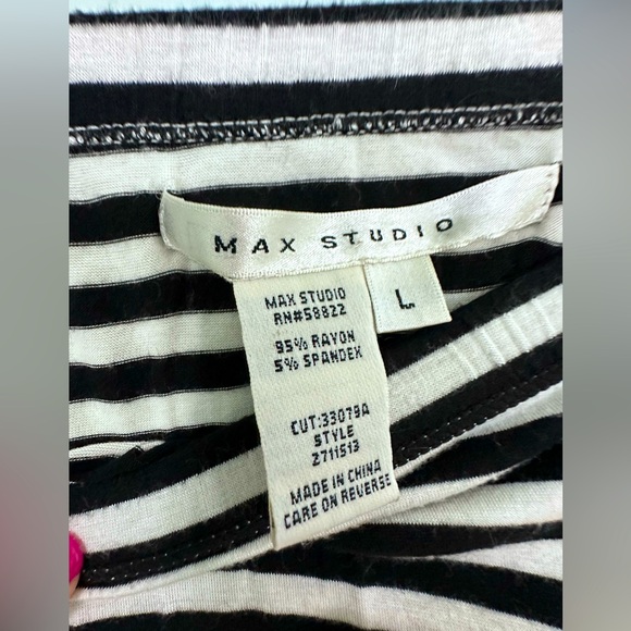 Max Studio Maxi Skirt, B&W strips, Large - Picture 3 of 3